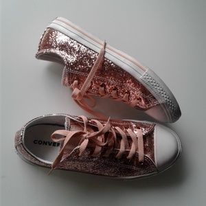 rose gold glitter converse womens